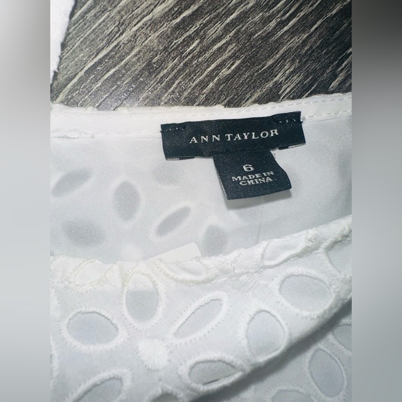 Ann Taylor Woman’s Peplum Eyelet Sleeveless Top - Picture 2 of 7